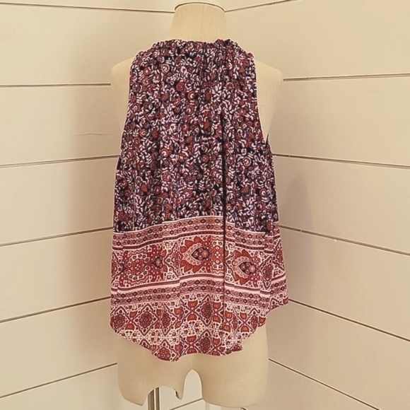 Gap xs sleeveless blouse pink navy purple - Picture 2 of 5